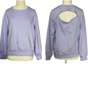 PACT Organic Cotton Long Sleeve Cut off Back Sweatshirt Size XS Periwinkle